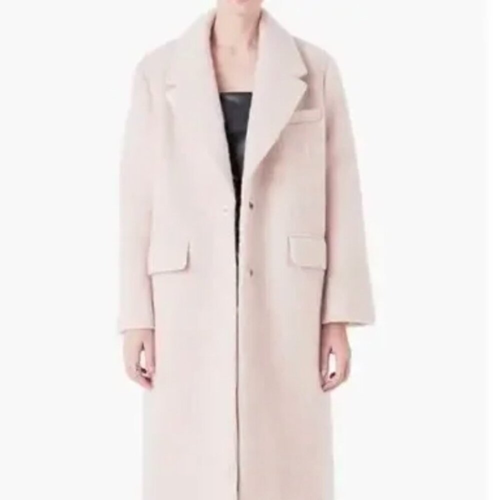 Grey Lab Woman Oversize Longline Wool Blend Coat,  XS